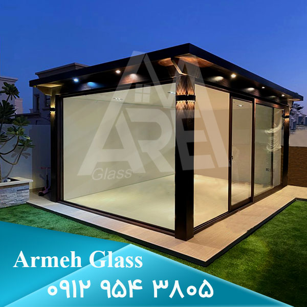 آلاچیق شیشه‌ ای مدرن | خرید و قیمت اتاقک شیشه ای