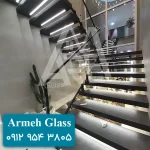 هندریل شیشه ای | قیمت انواع نرده شیشه ای مدرن