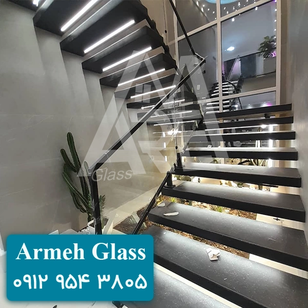 هندریل شیشه ای | قیمت انواع نرده شیشه ای مدرن