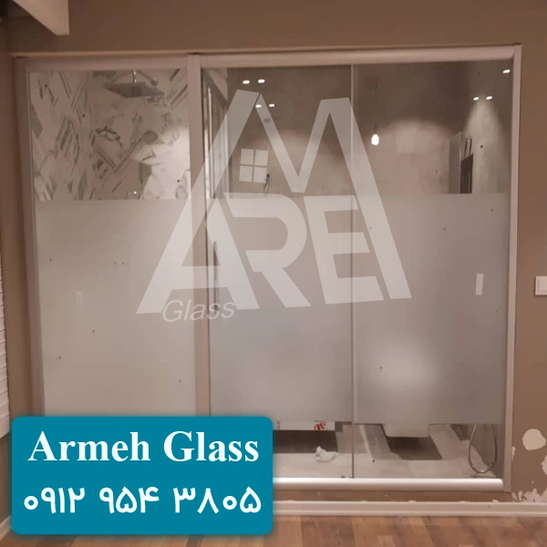 کابین دوش شیشه ای با شیشه مات | قیمت کابین دوش مات