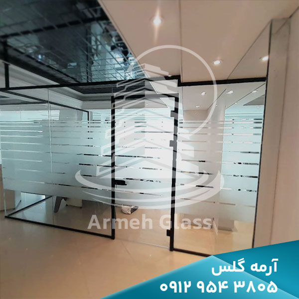 پارتیشن شیشه ای تک جداره | قیمت پارتیشن اداری شیشه ای