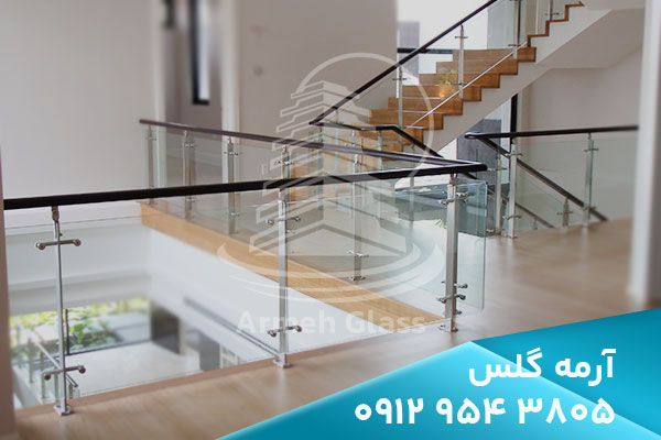 نرده شیشه ای آرمه گلس | هندریل شیشه ای