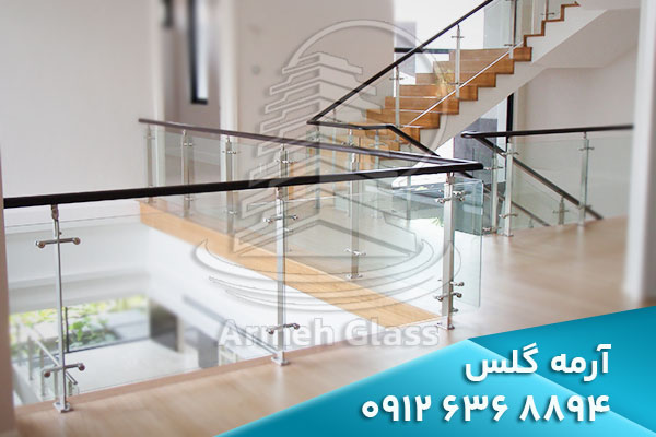 نرده شیشه ای آرمه گلس | هندریل شیشه ای
